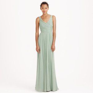 JCrew $365 Silk Chiffon Heidi Gown Dusty Shale